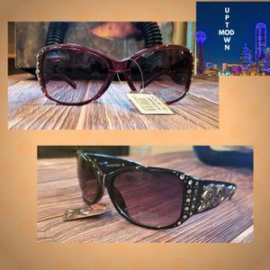 Montana West Boot Scroll Collection Sunglasses Red